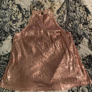 Rose gold sparkle top Sm. Never worn.